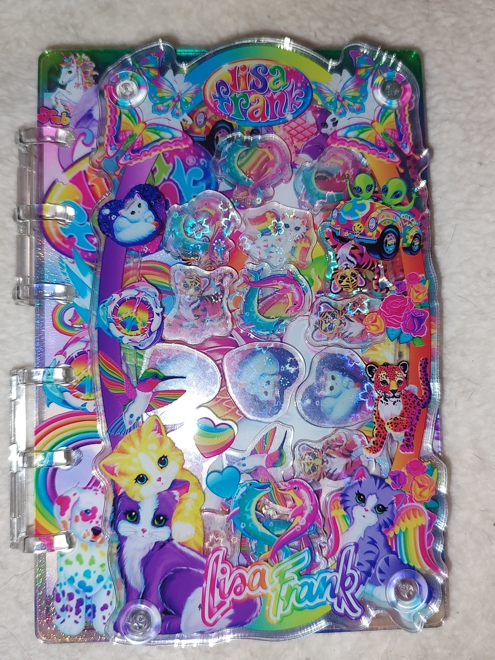 Lisa Frank Rainbow Sticker Journal - Colorful Multicolor Home Office Accessory